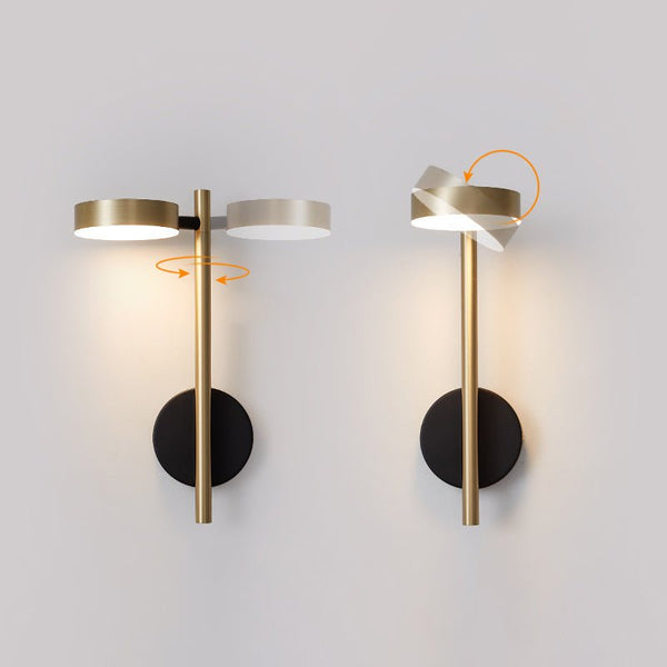 modern black gold metal geometric led wall sconce