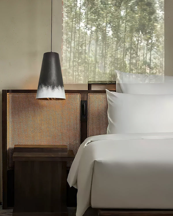 modern black gradient iron cone pendant light