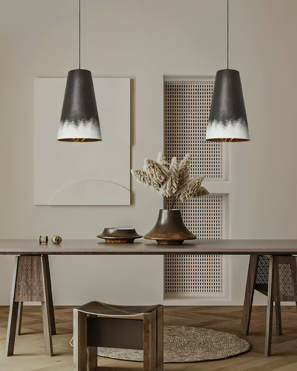 modern black gradient iron cone pendant light