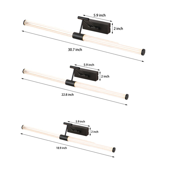 modern black iron acrylic swing arm led vanity light