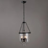 modern black iron glass cloche pendant light
