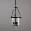 modern black iron glass cloche pendant light