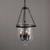 modern black iron glass cloche pendant light
