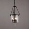 modern black iron glass cloche pendant light