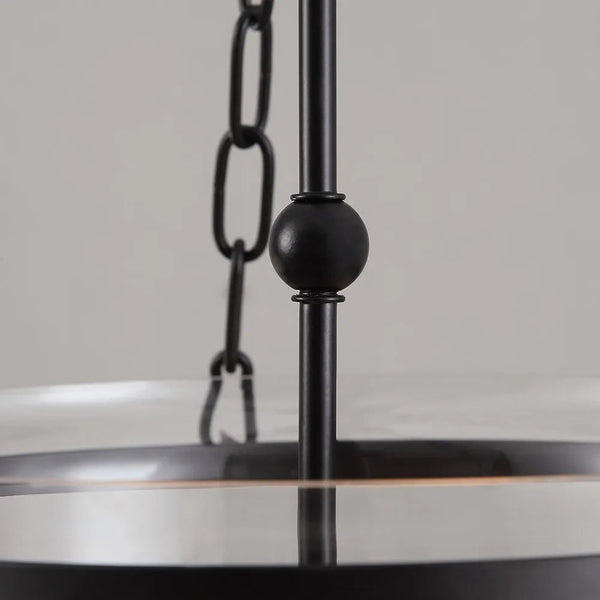 modern black iron glass cloche pendant light