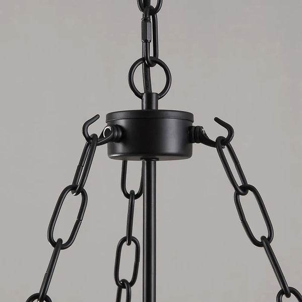 modern black iron glass cloche pendant light