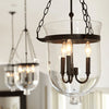 modern black iron glass cloche pendant light