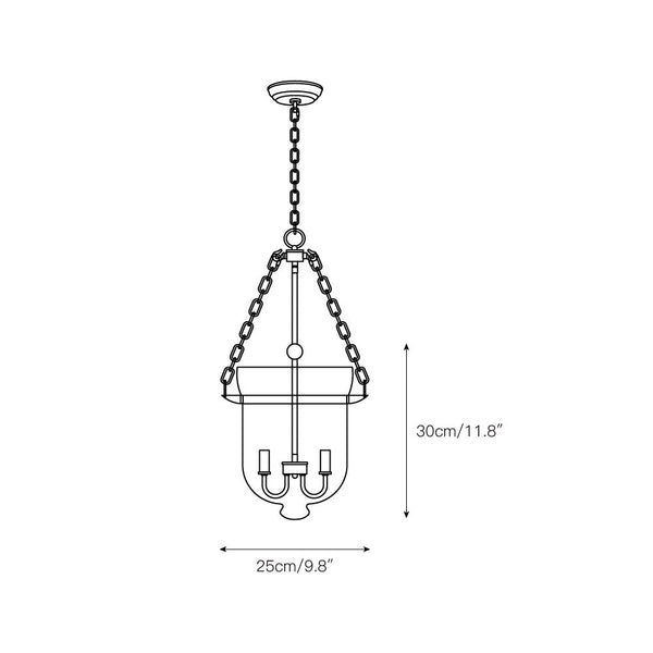 modern black iron glass cloche pendant light