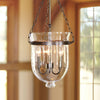 modern black iron glass cloche pendant light