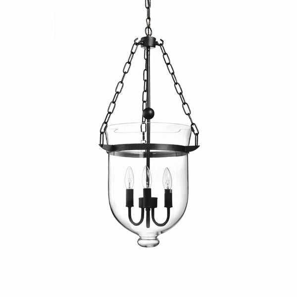modern black iron glass cloche pendant light