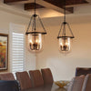 modern black iron glass cloche pendant light