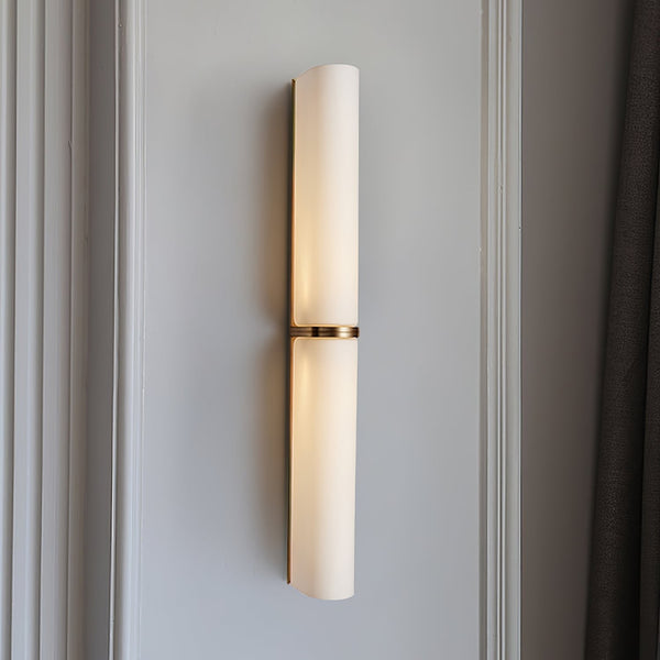 modern black iron glass slim led wall lamp