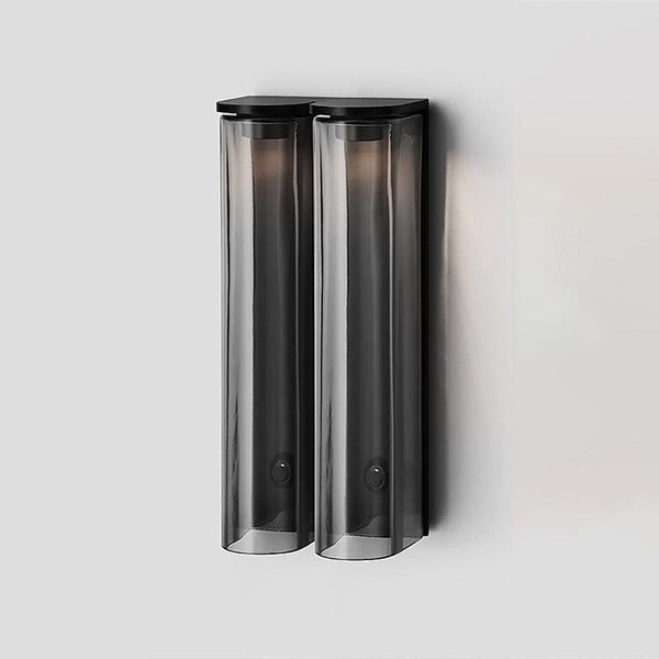 modern black iron glass slim led wall lamp