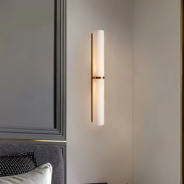 modern black iron glass slim led wall lamp
