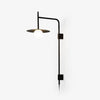 modern black iron glass swing arm wall lamp