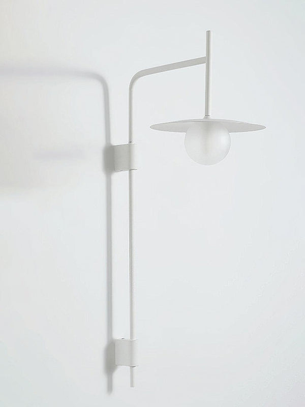modern black iron glass swing arm wall lamp