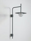 modern black iron glass swing arm wall lamp