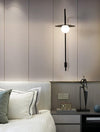 modern black iron glass swing arm wall lamp