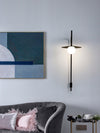 modern black iron glass swing arm wall lamp