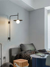 modern black iron glass swing arm wall lamp