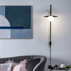 modern black iron glass swing arm wall lamp