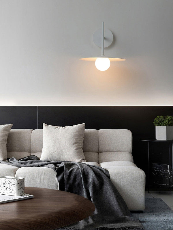 modern black iron glass wall lamp