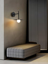 modern black iron glass wall lamp