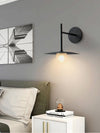 modern black iron glass wall lamp