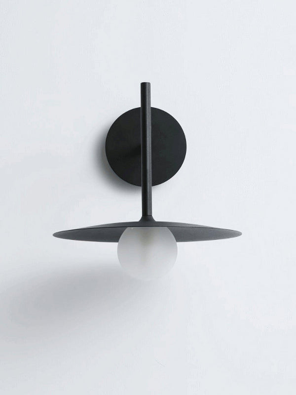 modern black iron glass wall lamp