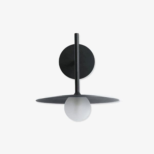modern black iron glass wall lamp