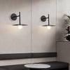 modern black iron glass wall lamp