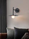 modern black iron glass wall lamp