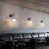 modern black iron glass wall lamp