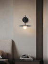 modern black iron glass wall lamp