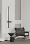 modern black metal acrylic linear rechargeable wall sconce