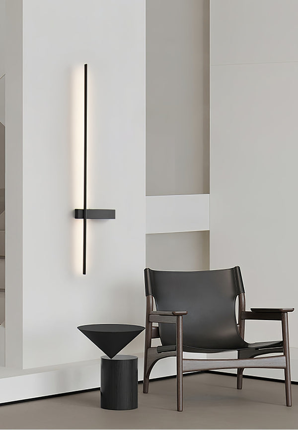 modern black metal acrylic linear rechargeable wall sconce