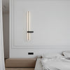 modern black metal acrylic linear rechargeable wall sconce