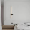 modern black metal acrylic linear rechargeable wall sconce