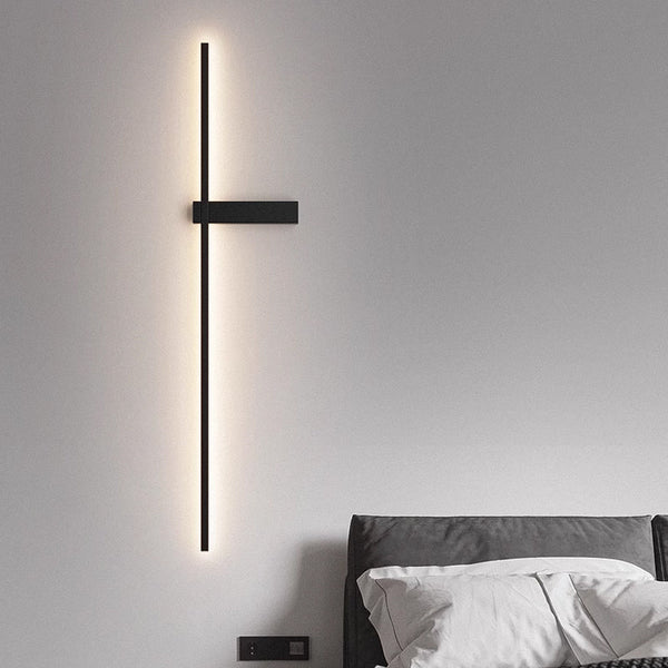 modern black metal acrylic linear rechargeable wall sconce