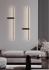 modern black metal acrylic linear rechargeable wall sconce