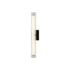modern black metal clear textured glass tube wall lamp