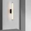 modern black metal clear textured glass tube wall lamp