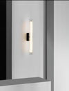 modern black metal clear textured glass tube wall lamp