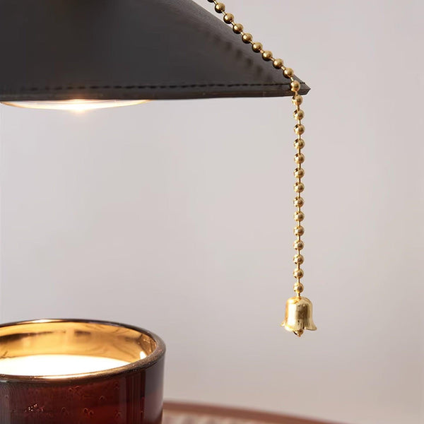 modern black metal leather table lamp gold tone