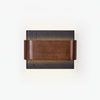 modern black travertine walnut led wall sconce