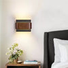 modern black travertine walnut led wall sconce
