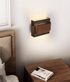 modern black travertine walnut led wall sconce