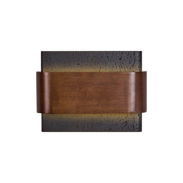 modern black travertine walnut led wall sconce