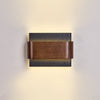 modern black travertine walnut led wall sconce