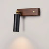 modern black travertine walnut wall sconce